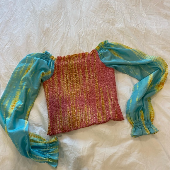 Anthropologie Kavita Bhartia smocked tie dye top - Picture 7 of 8